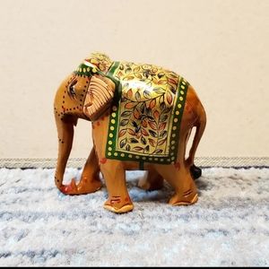 Wooden Elephant Figurine